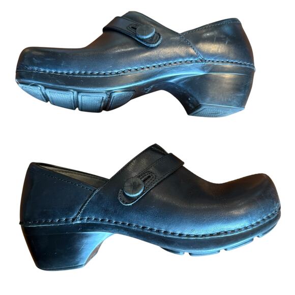 Dansko Women's Black Leather Solstice Clog Comfort Slip On - Size 39 - Picture 2 of 9